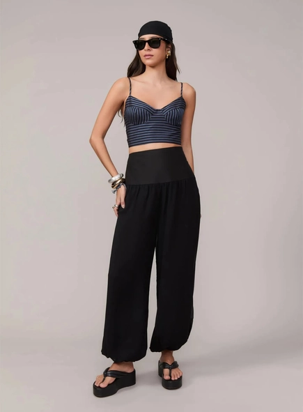 top listrado recortes animale jeans