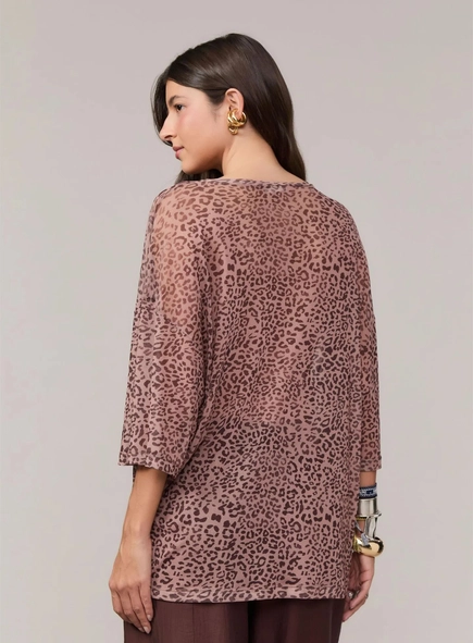 blusa tule mc est onça grao color animale jeans