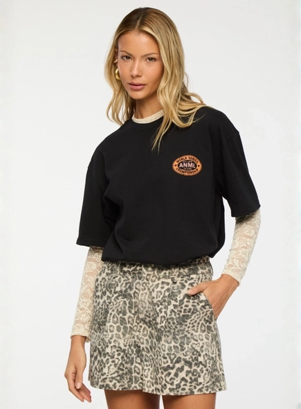 short sarja est onça animale jeans