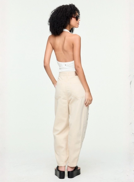 calça sarja baggy ilhós animale jeans