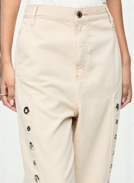calça sarja baggy ilhós animale jeans