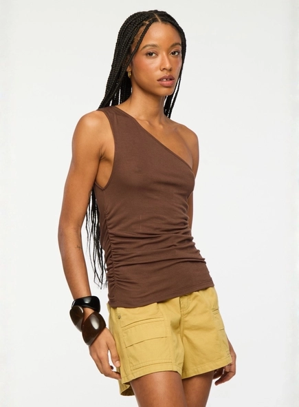 blusa um ombro drapeado lateral animale jeans