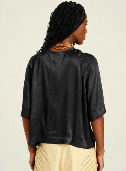 blusa acetinada minimalista open