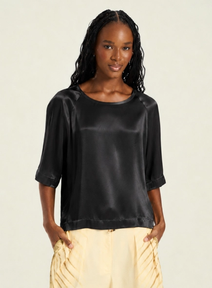 blusa acetinada minimalista open