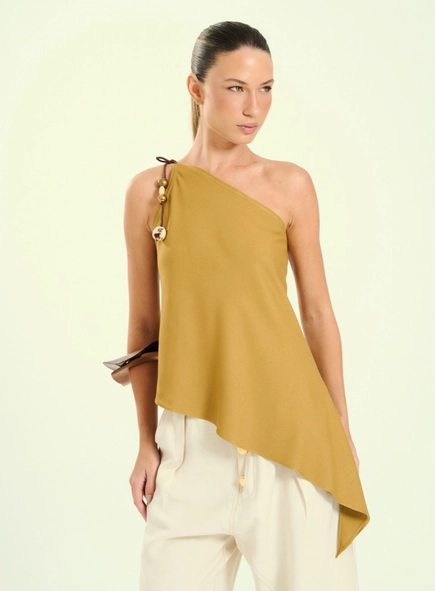 blusa assimétrica um ombro open