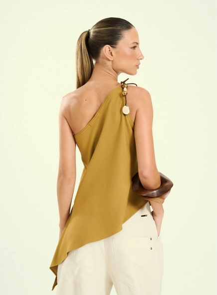blusa assimétrica um ombro open