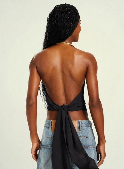 blusa frente única chocker open