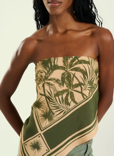 blusa sem alça tropical open