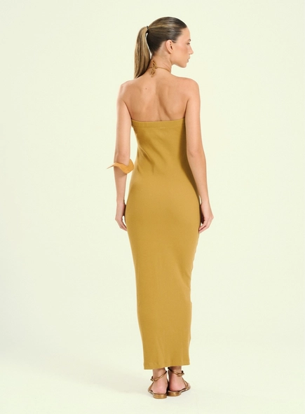 vestido frente única corda bordada open