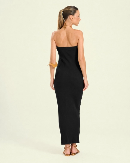 vestido frente única corda bordada open