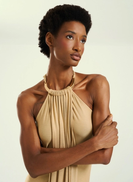 vestido midi statement open