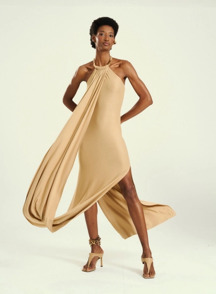 vestido midi statement open
