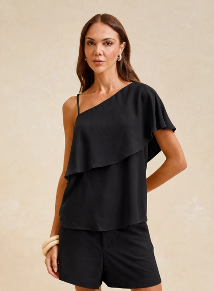 blusa assimétrica camadas forum