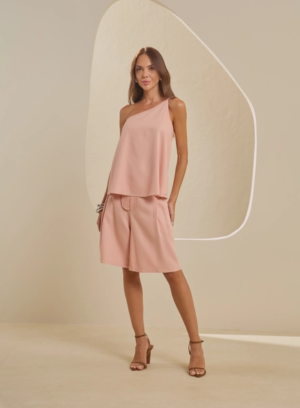 blusa um ombro crepe premium forum