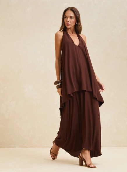 vestido longo camadas forum