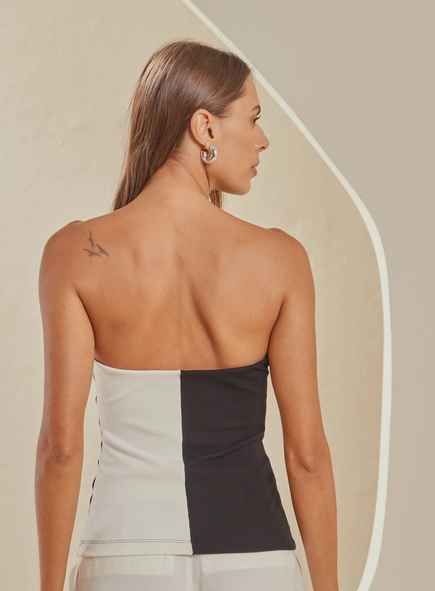 blusa sem alça p&b forum