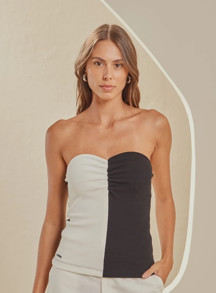 blusa sem alça p&b forum