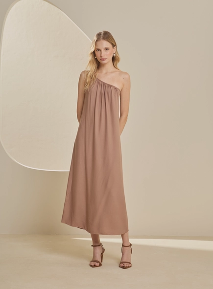 vestido midi um ombro gretha premium forum