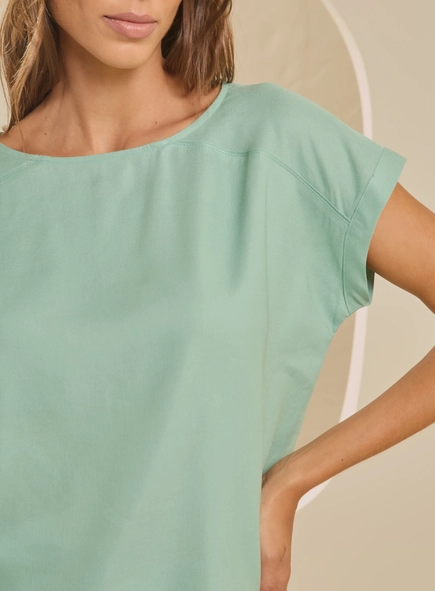 blusa linho minimal mint forum
