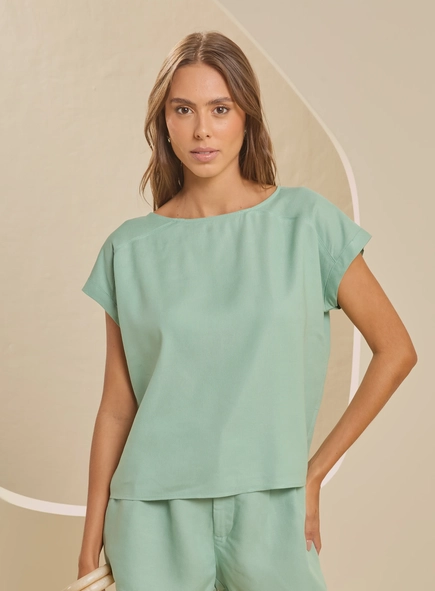 blusa linho minimal mint forum
