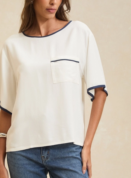 blusa visco detalhes navy forum