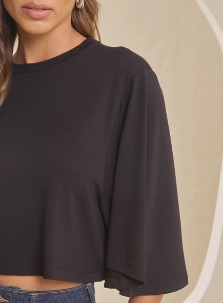 camiseta cropped visco manga ampla forum