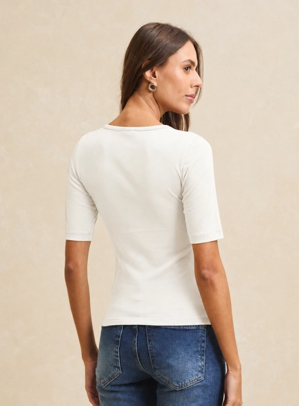 blusa decote v cotton forum