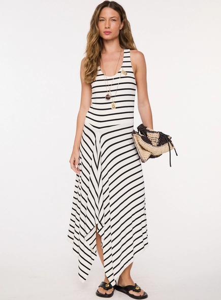 vestido midi listras nadador animale