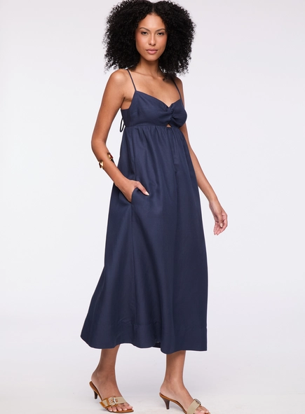 vestido midi busto torção animale
