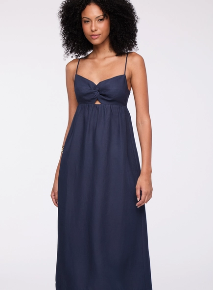 vestido midi busto torção animale