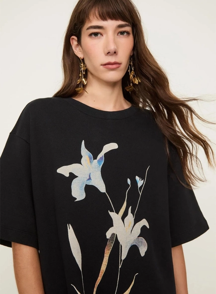 vestido curto malha flor animale
