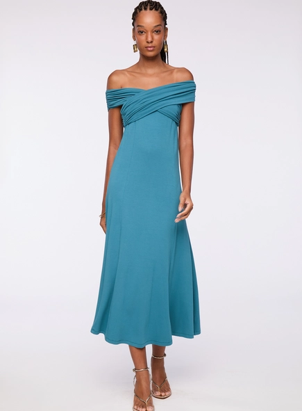 vestido midi busto transpassado animale
