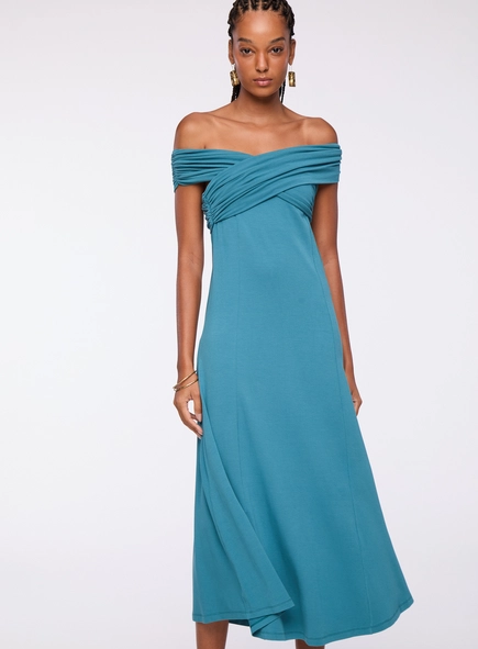 vestido midi busto transpassado animale