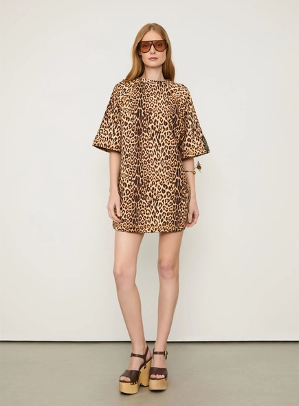 vestido curto moletom onça animale