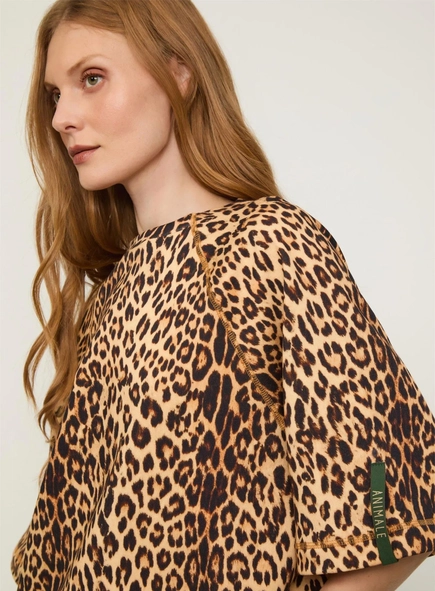 vestido curto moletom onça animale