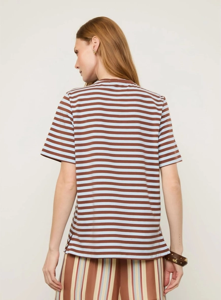 camiseta fio tinto listrada animale