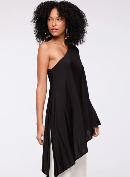 blusa ponta um ombro jersey animale