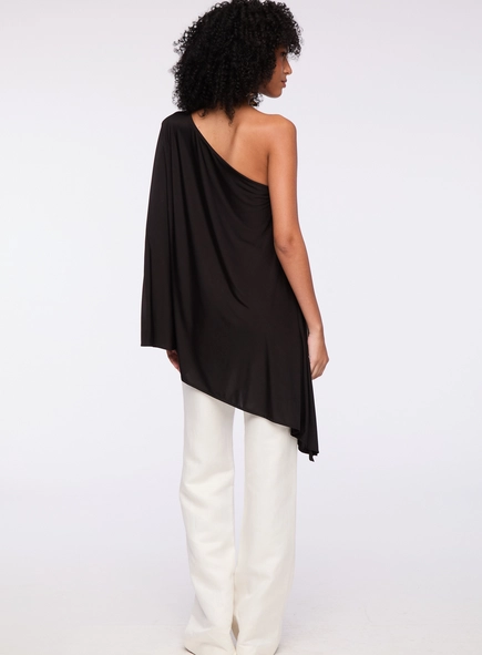 blusa ponta um ombro jersey animale