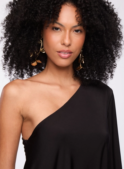 blusa ponta um ombro jersey animale