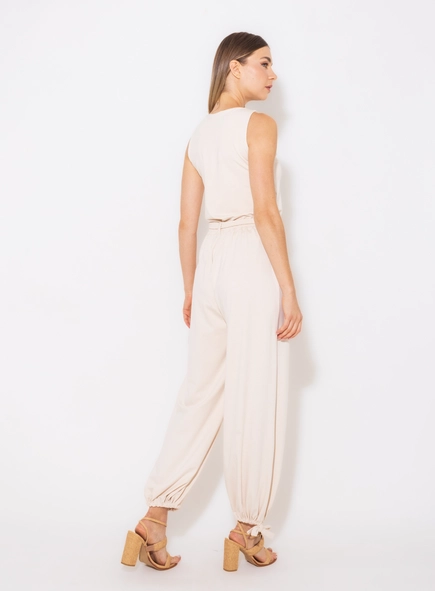 calça amarração malha crepe borda barroca