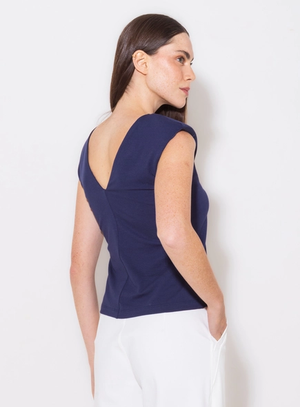 blusa dv ombreira malha crepe borda barroca