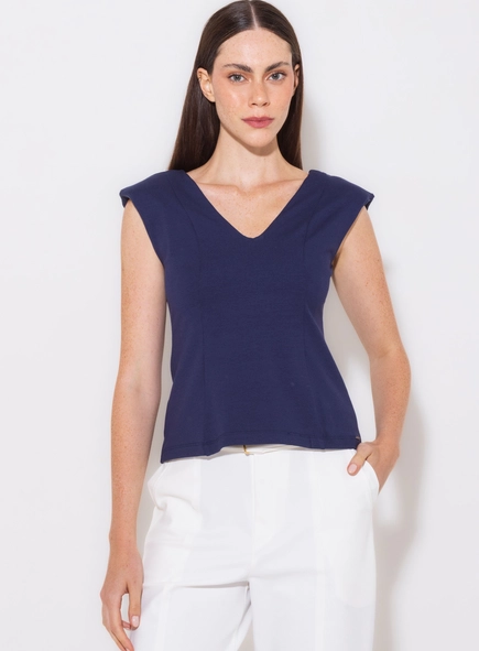 blusa dv ombreira malha crepe borda barroca