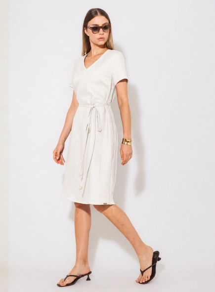 vestido tshirt linho 100% borda barroca