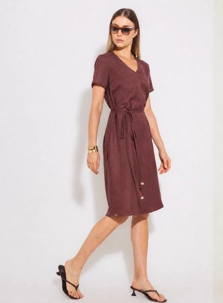 vestido tshirt linho 100% borda barroca