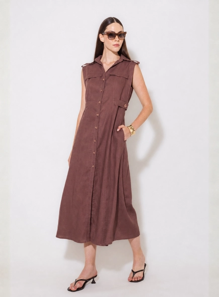 vestido midi linho 100% borda barroca