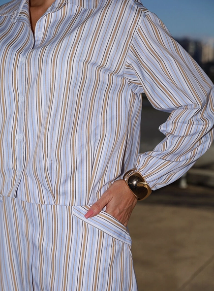 conjunto saia e camisa listras grécia