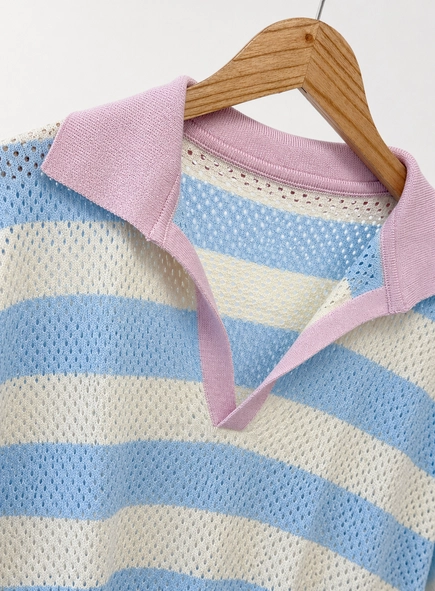 blusa polo tricot listrada mayan