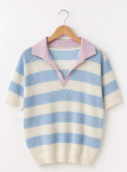 blusa polo tricot listrada mayan