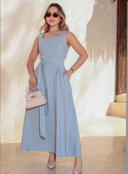 vestido midi yasmin com faixa