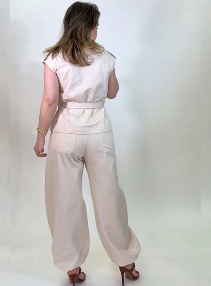 conjunto calça aladin e trench safari